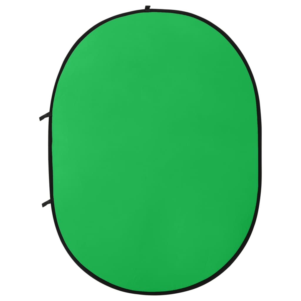 vidaXL Écran de fond de studio ovale 2 en 1 Vert et bleu 200x150 cm
