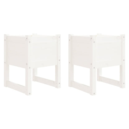 vidaXL Jardinières 2 pcs Blanc 40x40x52,5 cm Bois massif de pin