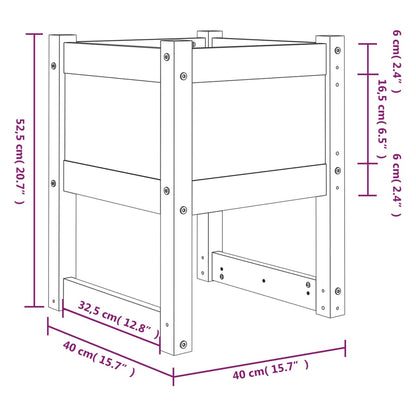 vidaXL Jardinières 2 pcs Blanc 40x40x52,5 cm Bois massif de pin