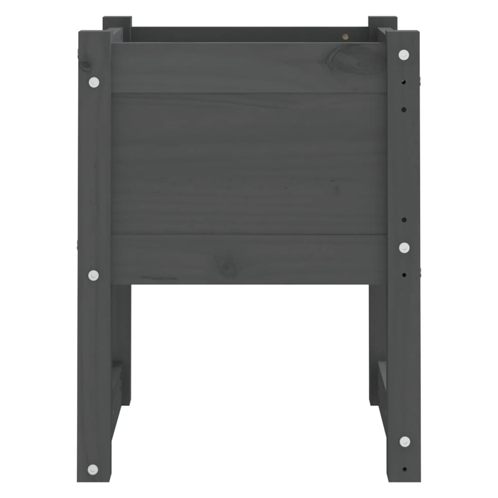 vidaXL Jardinières 2 pcs Gris 40x40x52,5 cm Bois massif de pin