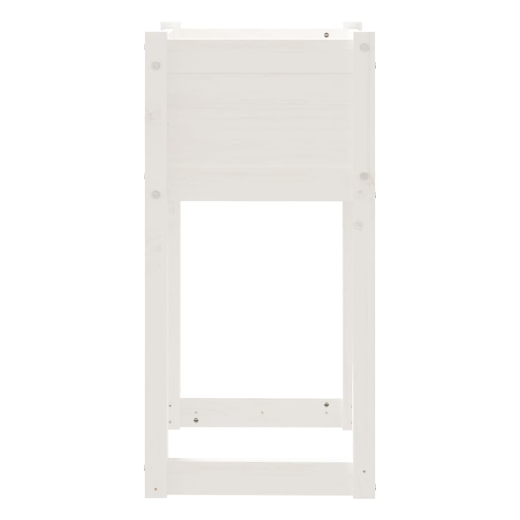 vidaXL Jardinières 2 pcs Blanc 40x40x81 cm Bois massif de pin