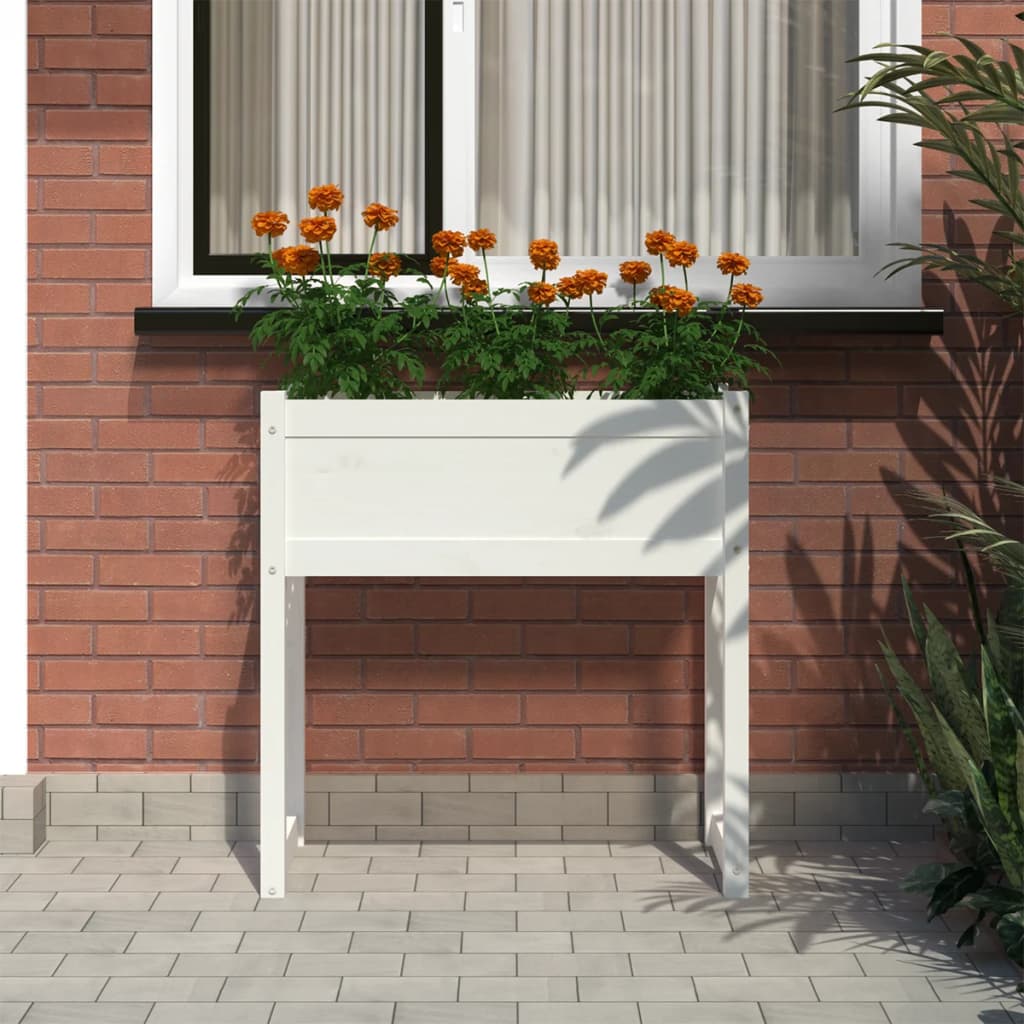 vidaXL Jardinière Blanc 78x40x81 cm Bois massif de pin
