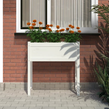 vidaXL Jardinière Blanc 78x40x81 cm Bois massif de pin