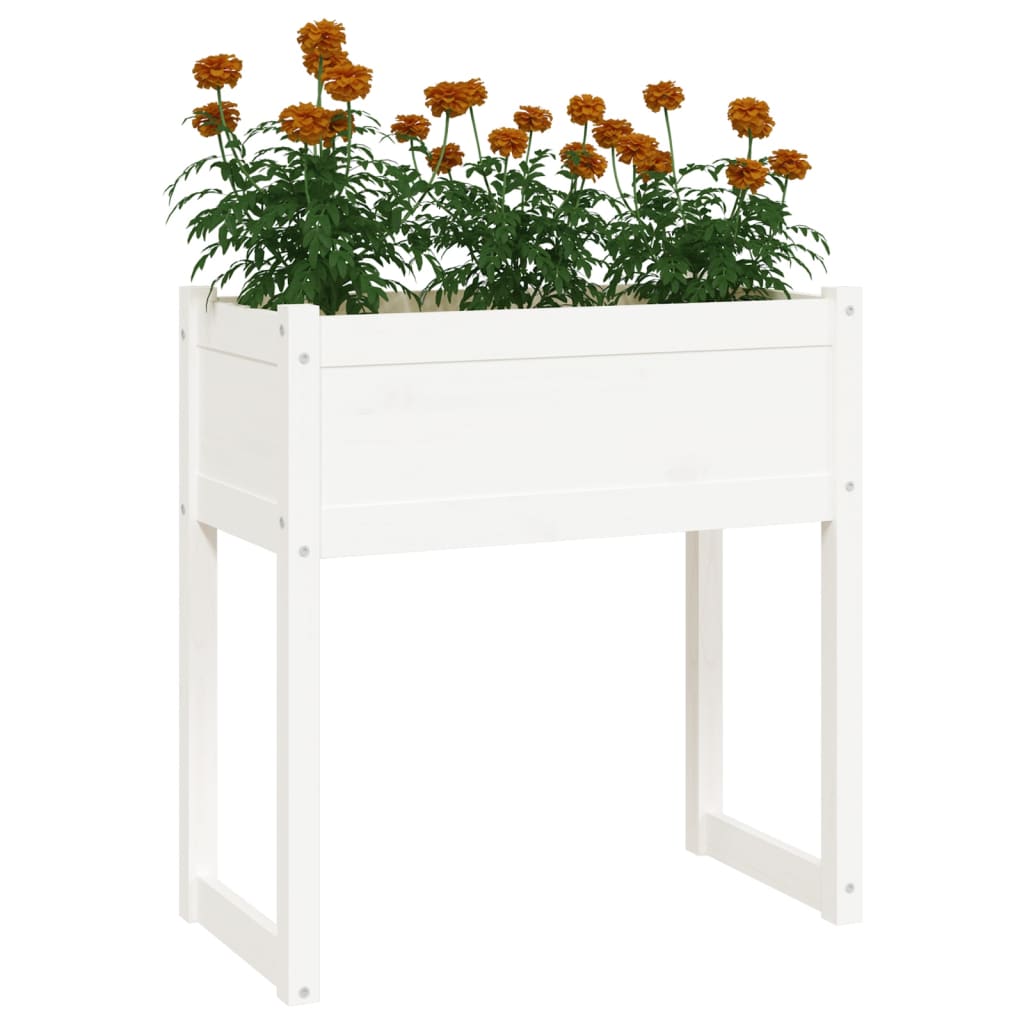 vidaXL Jardinière Blanc 78x40x81 cm Bois massif de pin