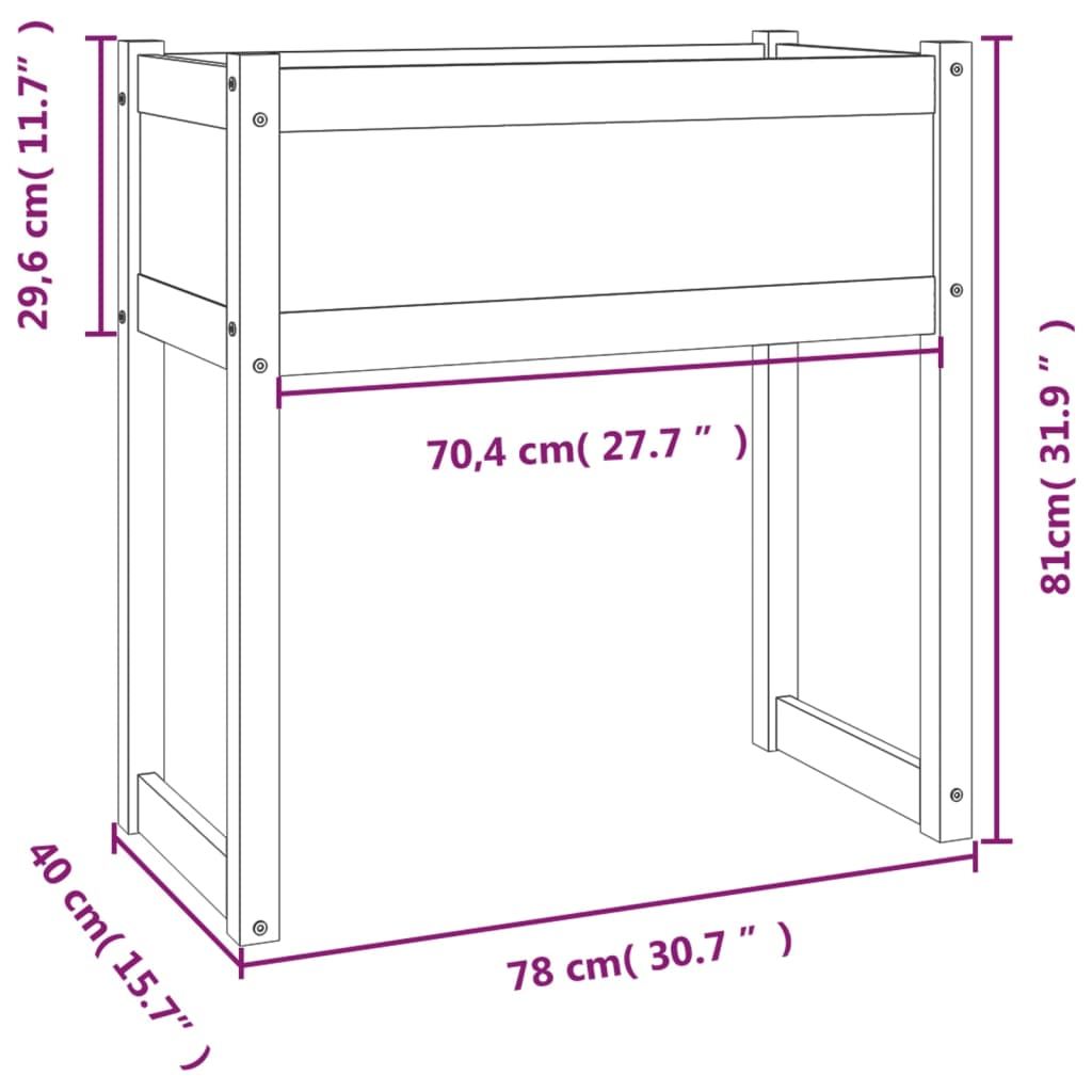 vidaXL Jardinière Blanc 78x40x81 cm Bois massif de pin