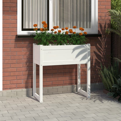 vidaXL Jardinière Blanc 78x40x81 cm Bois massif de pin