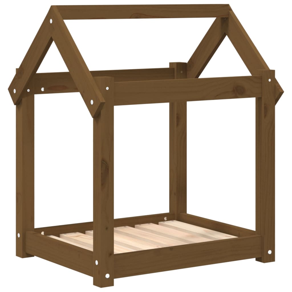 vidaXL Lit pour chien Marron miel 61x50x70 cm Bois de pin solide