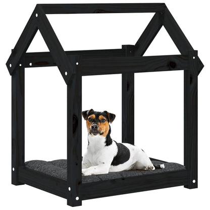 vidaXL Lit pour chien Noir 61x50x70 cm Bois de pin solide