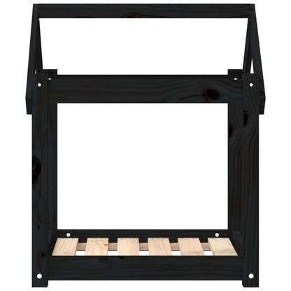 vidaXL Lit pour chien Noir 61x50x70 cm Bois de pin solide