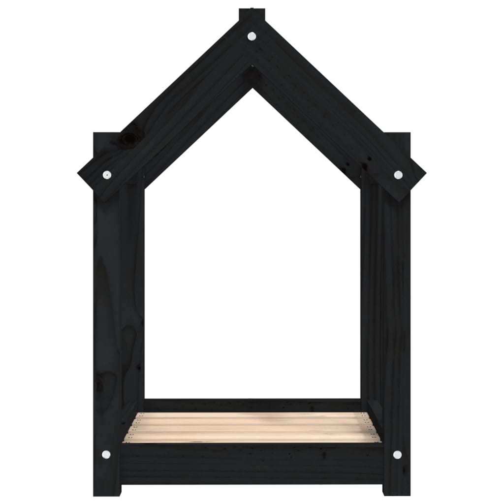 vidaXL Lit pour chien Noir 61x50x70 cm Bois de pin solide