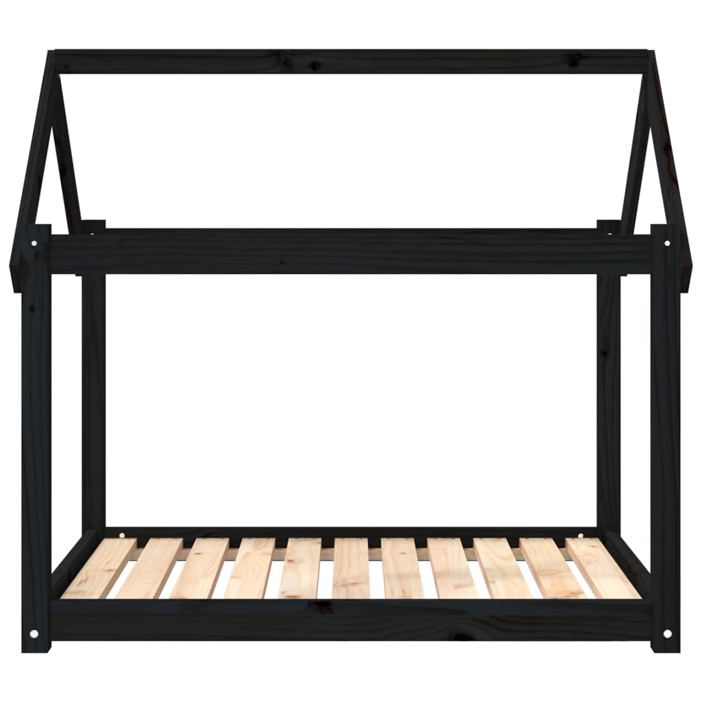 vidaXL Lit pour chien Noir 101x70x90 cm Bois de pin solide