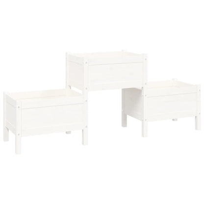 vidaXL Jardinière Blanc 178,5x44x75 cm Bois massif de pin