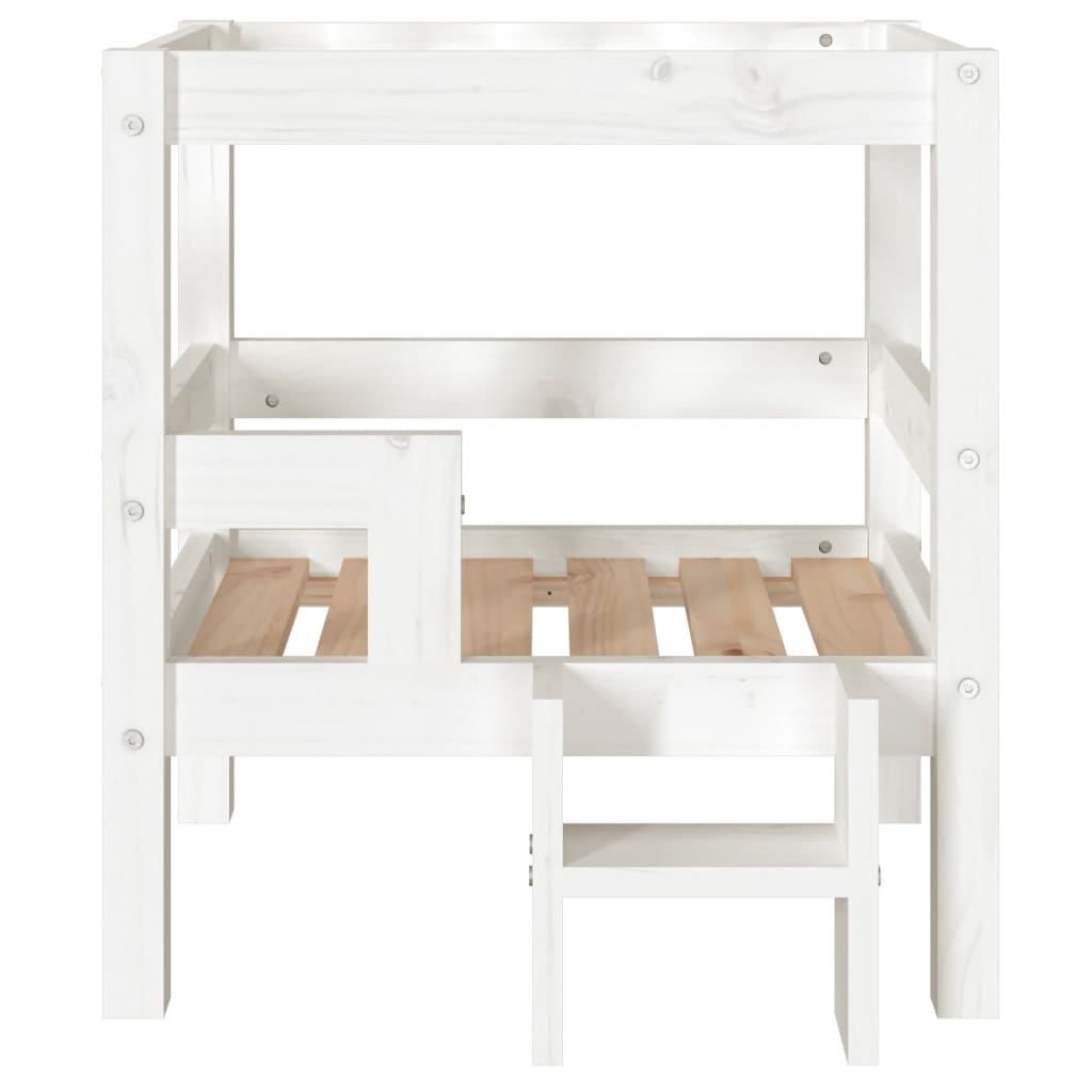 vidaXL Lit pour chien Blanc 55,5x53,5x60 cm Bois de pin solide