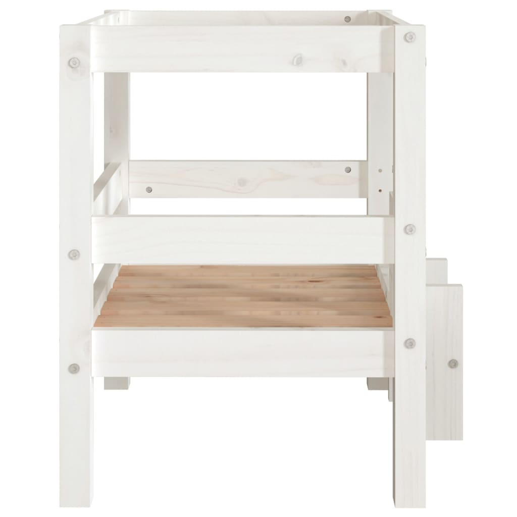 vidaXL Lit pour chien Blanc 55,5x53,5x60 cm Bois de pin solide