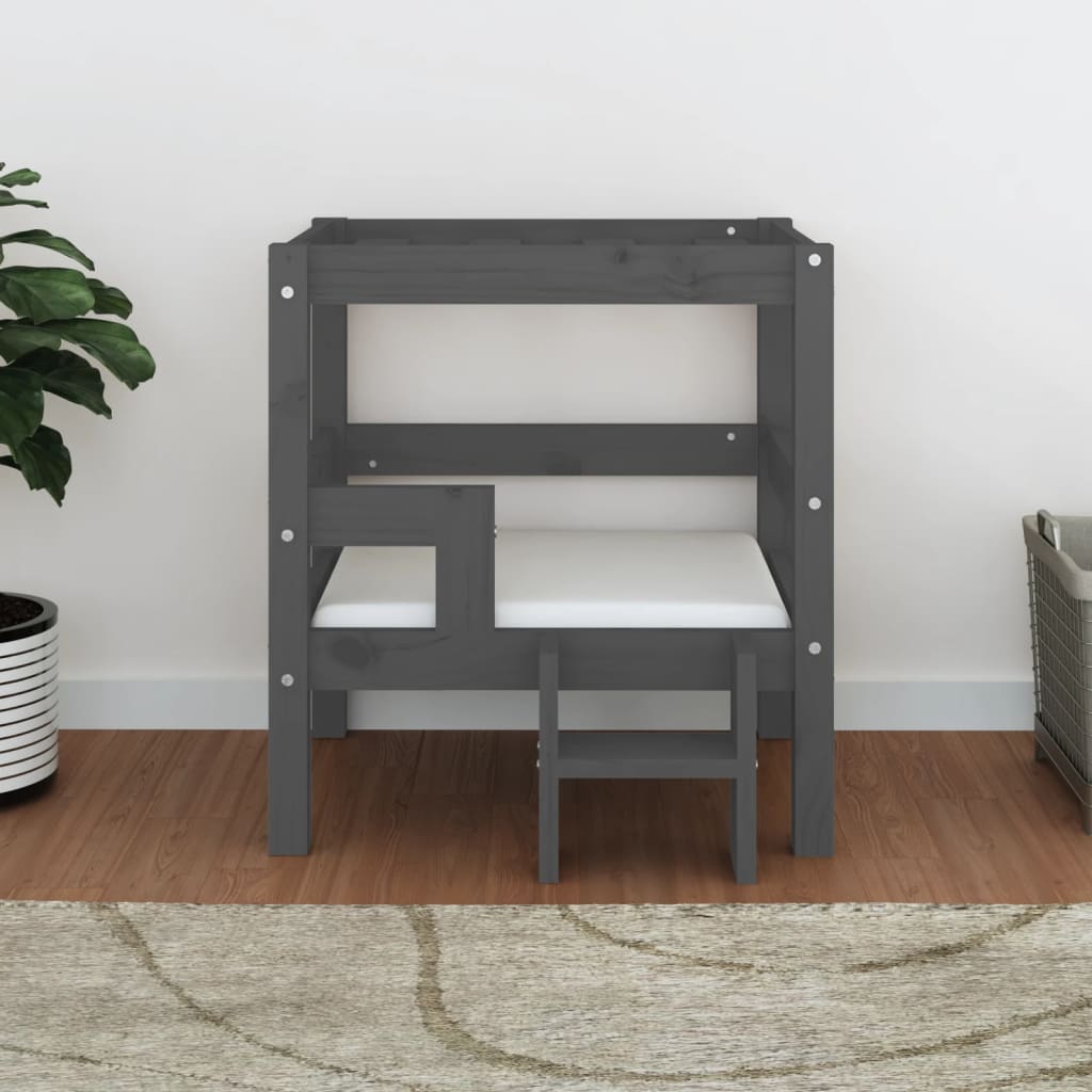 vidaXL Lit pour chien Gris 55,5x53,5x60 cm Bois de pin solide