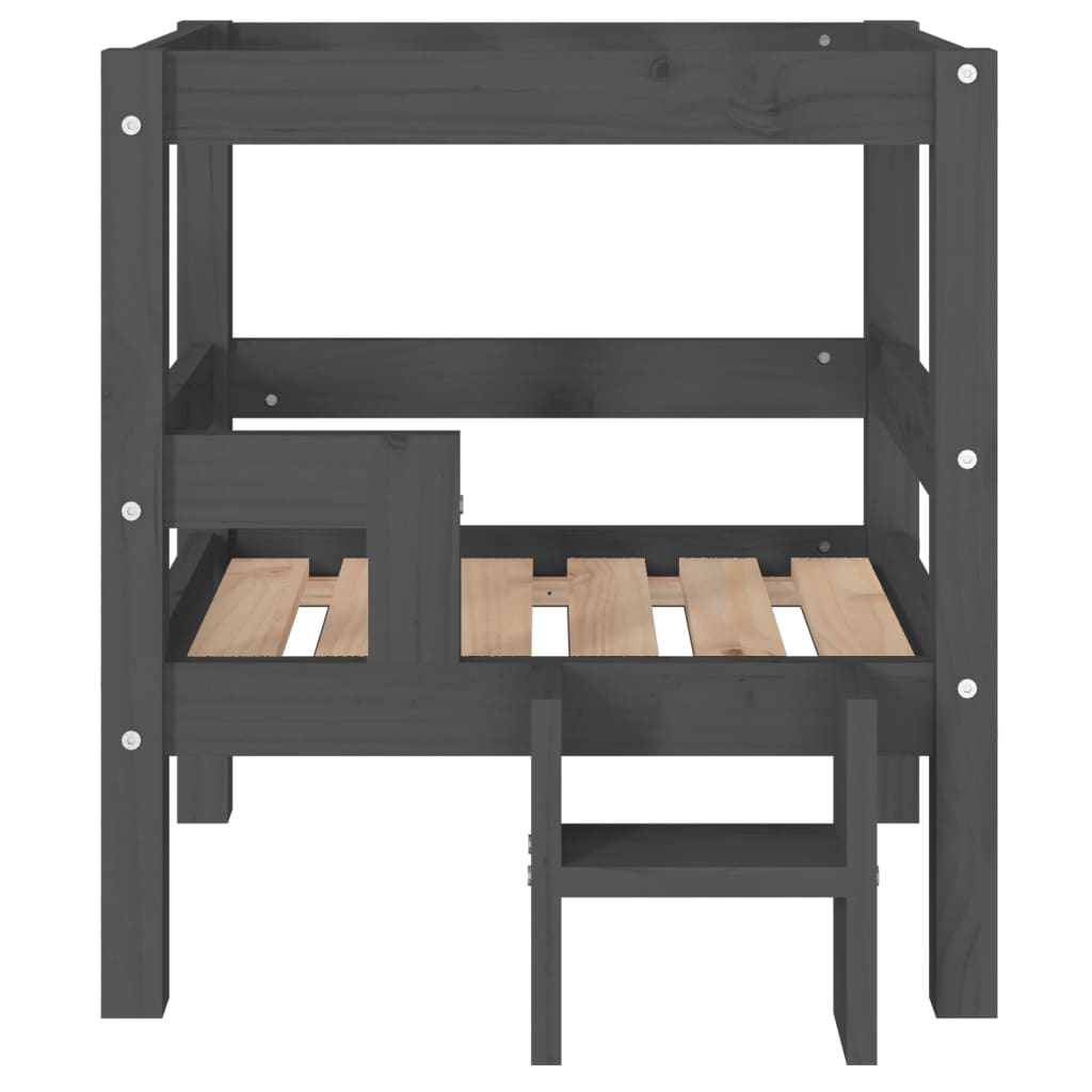 vidaXL Lit pour chien Gris 55,5x53,5x60 cm Bois de pin solide