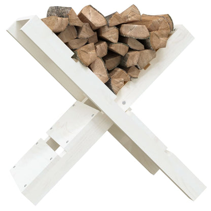 vidaXL Porte-bûches Blanc 47x39,5x48 cm Bois massif de pin