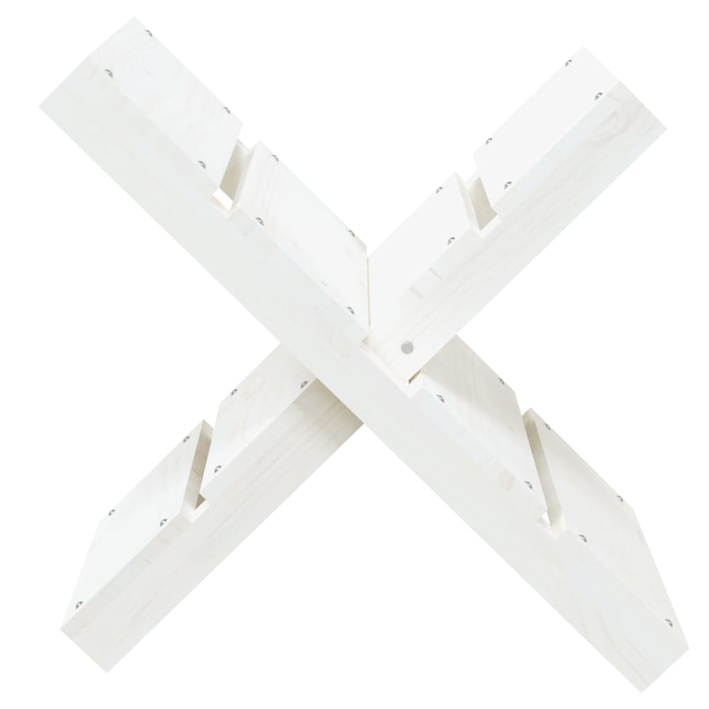 vidaXL Porte-bûches Blanc 47x39,5x48 cm Bois massif de pin