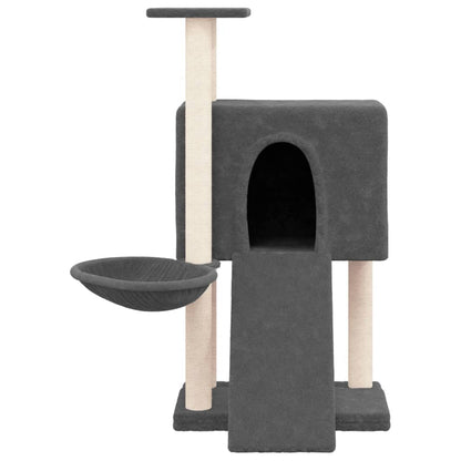 vidaXL Arbre à chat avec griffoirs en sisal Gris foncé 96 cm