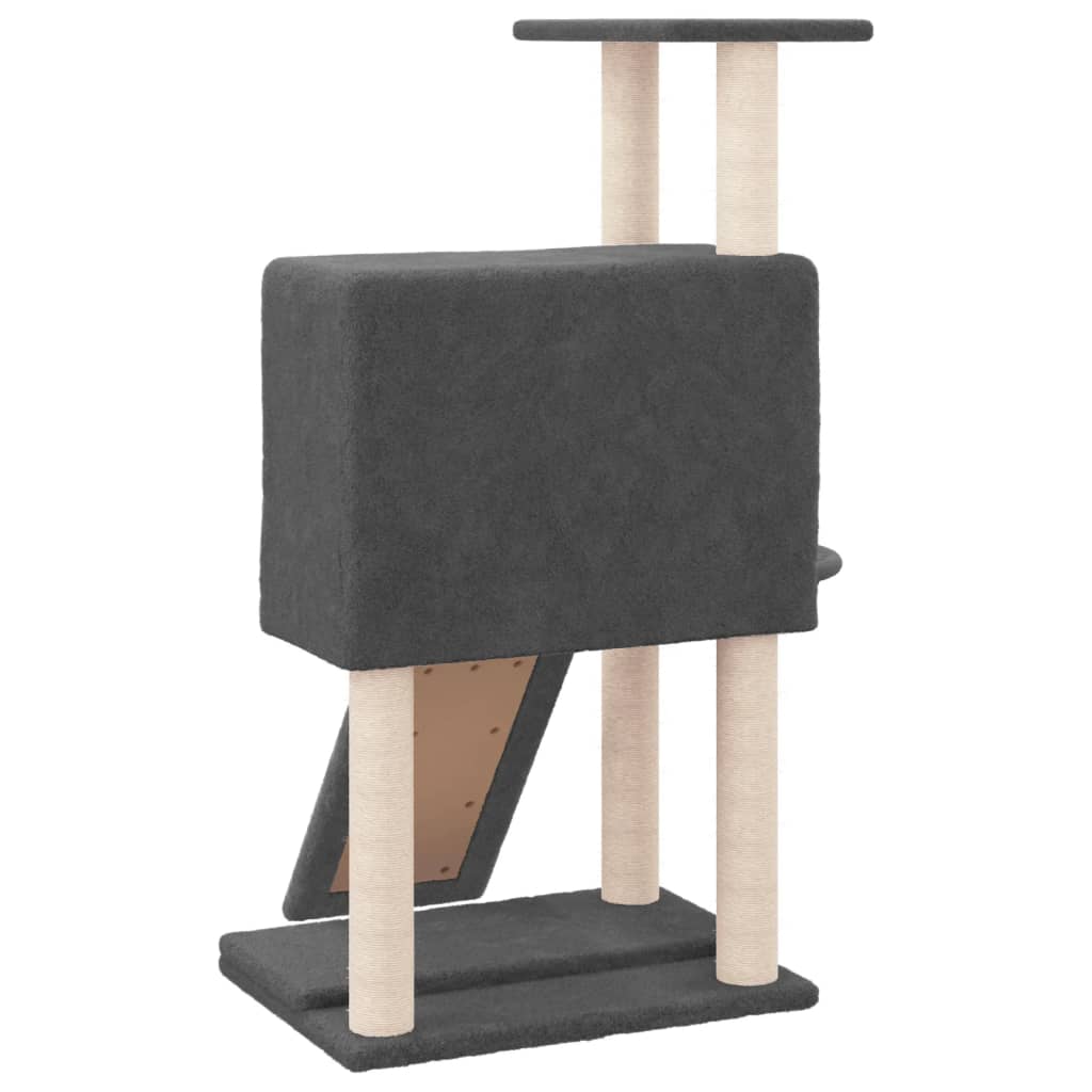 vidaXL Arbre à chat avec griffoirs en sisal Gris foncé 96 cm
