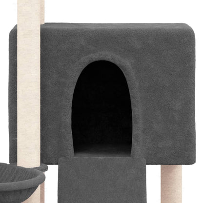 vidaXL Arbre à chat avec griffoirs en sisal Gris foncé 96 cm