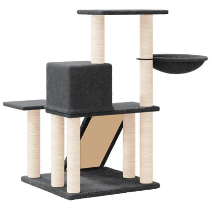 vidaXL Arbre à chat avec griffoirs en sisal Gris foncé 82 cm