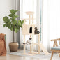 vidaXL Arbre à chat avec griffoirs en sisal Crème 166 cm