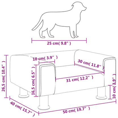 vidaXL Lit pour chien noir 50x40x26,5 cm velours