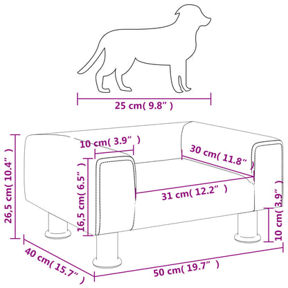 vidaXL Lit pour chien crème 50x40x26,5 cm velours