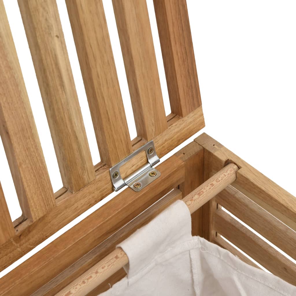 vidaXL Panier à linge 45x45x65 cm Bois massif de noyer