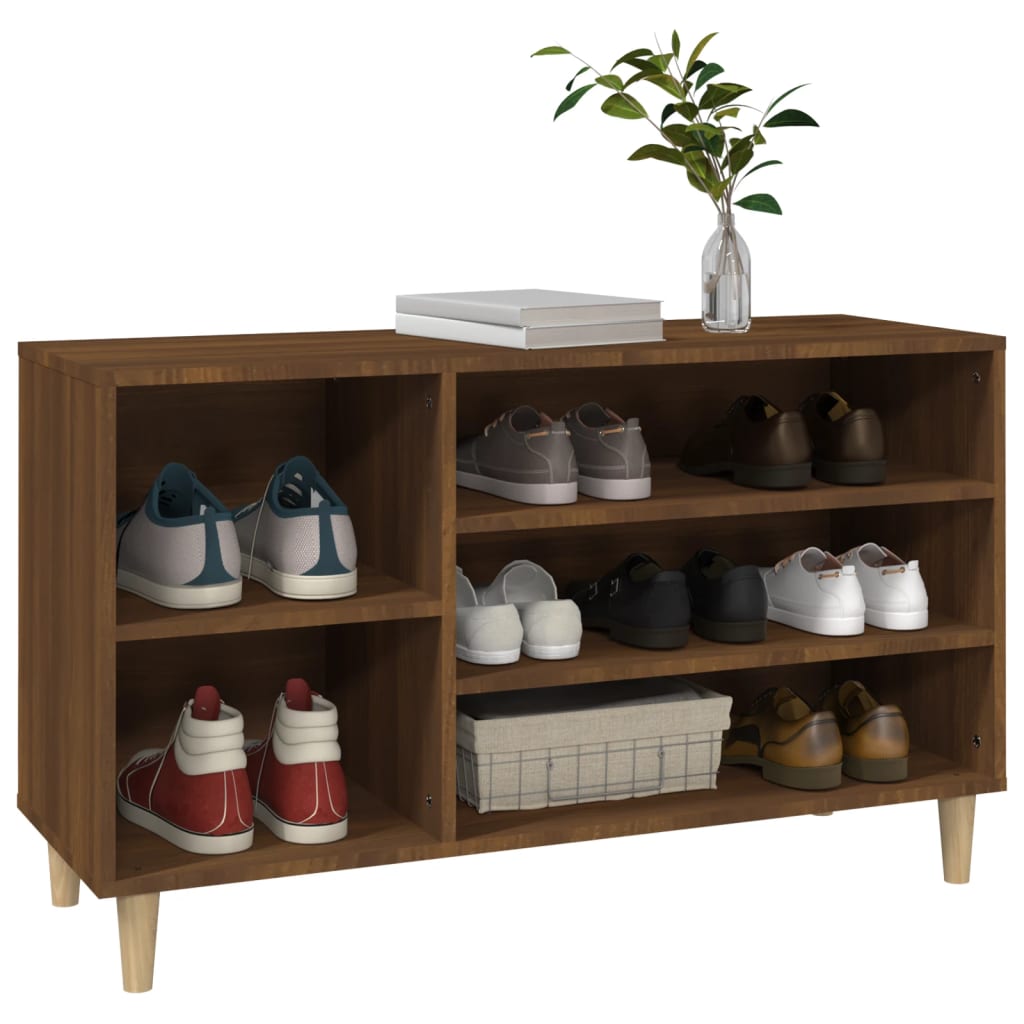 vidaXL Armoire à chaussures Chêne marron 102x36x60cm Bois d'ingénierie