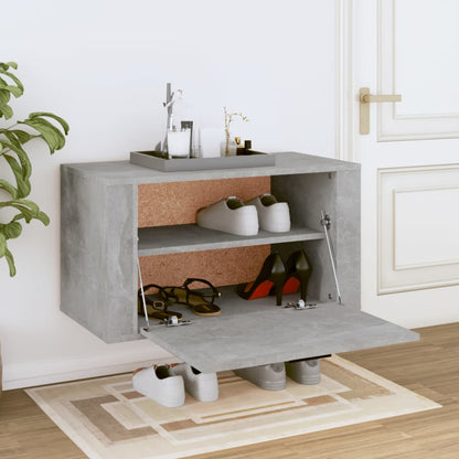 vidaXL Armoire à chaussures murale Gris béton 70x35x38 cm