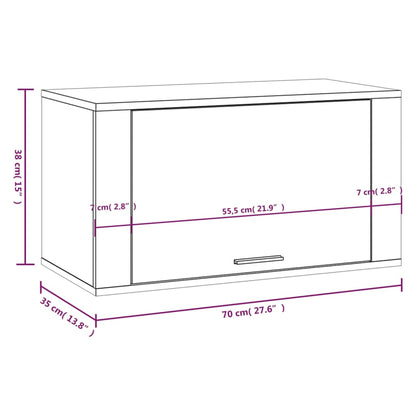 vidaXL Armoire à chaussures murale Gris béton 70x35x38 cm