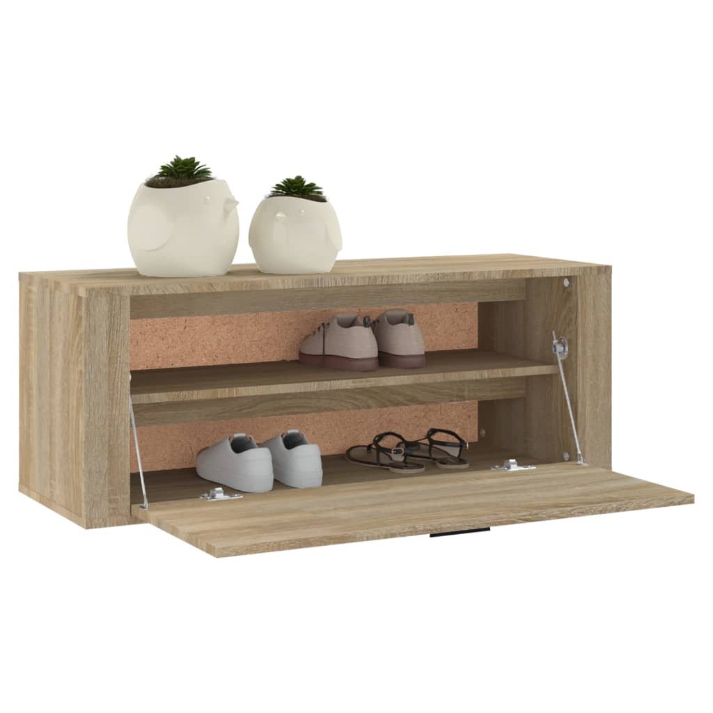 vidaXL Armoire à chaussures murale Chêne sonoma 100x35x38 cm