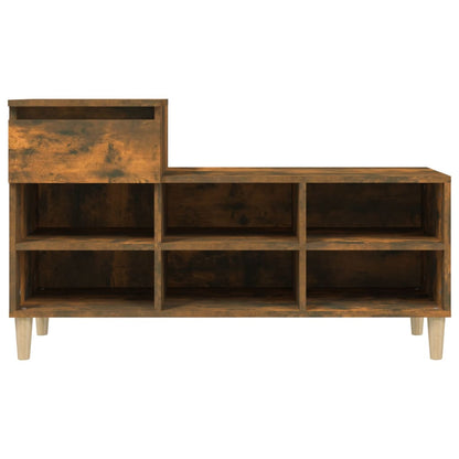 vidaXL Armoire à chaussures Chêne fumé 102x36x60 cm Bois d'ingénierie