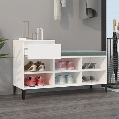 vidaXL Armoire à chaussures Blanc 102x36x60 cm Bois d'ingénierie