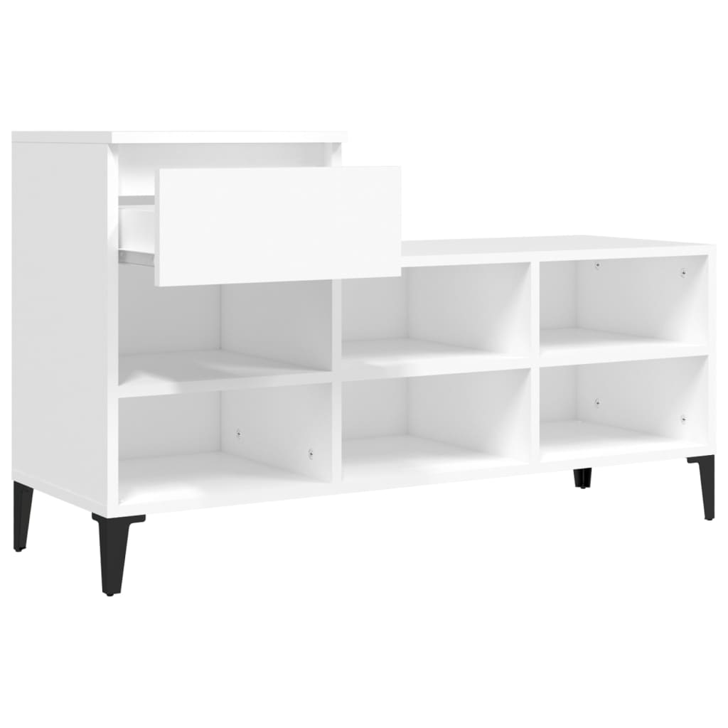 vidaXL Armoire à chaussures Blanc 102x36x60 cm Bois d'ingénierie