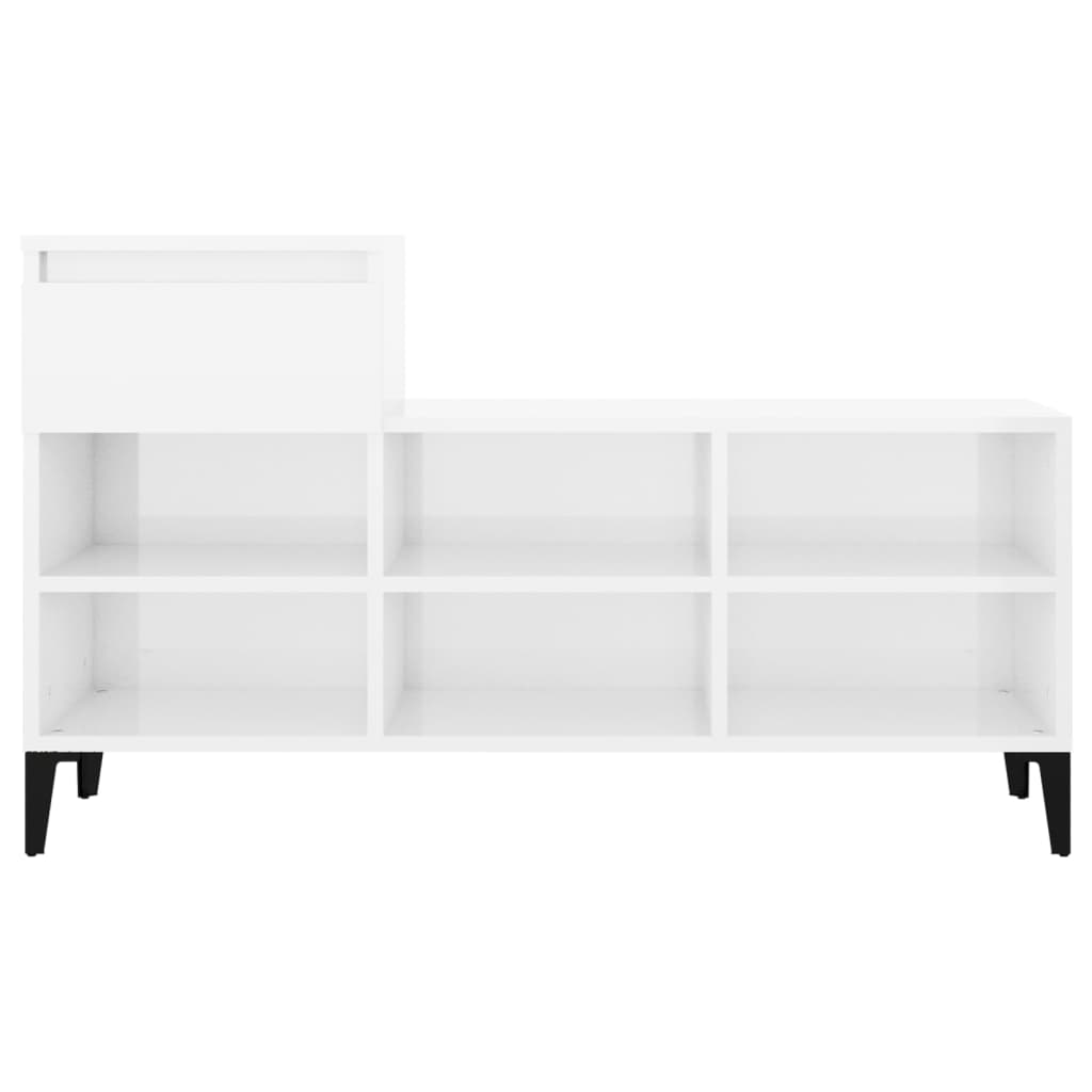 vidaXL Armoire à chaussure Blanc brillant 102x36x60 cm Bois ingénierie