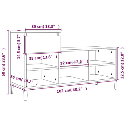 vidaXL Armoire à chaussure Blanc brillant 102x36x60 cm Bois ingénierie