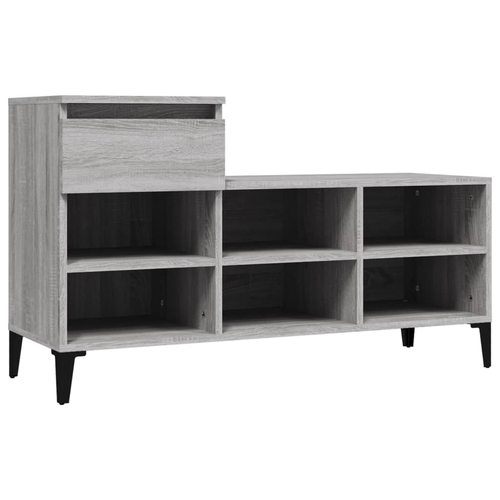 vidaXL Armoire à chaussures Sonoma gris 102x36x60 cm Bois d'ingénierie