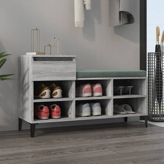 vidaXL Armoire à chaussures Sonoma gris 102x36x60 cm Bois d'ingénierie