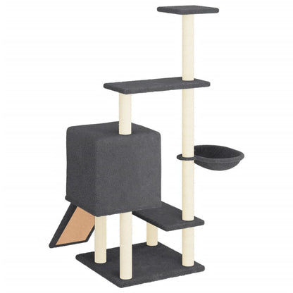 vidaXL Arbre à chat avec griffoirs en sisal gris foncé 130,5 cm