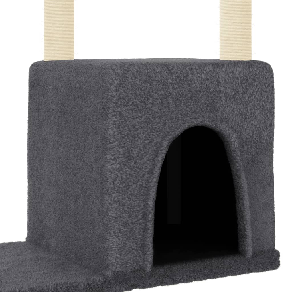 vidaXL Arbre à chat avec griffoirs en sisal gris foncé 97,5 cm
