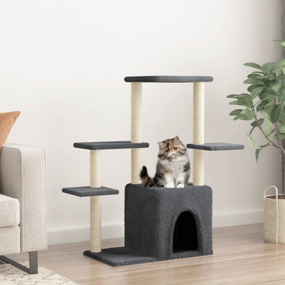 vidaXL Arbre à chat avec griffoirs en sisal gris foncé 97,5 cm