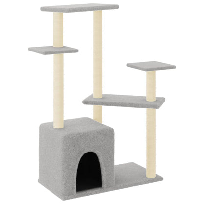 vidaXL Arbre à chat avec griffoirs en sisal gris clair 107,5 cm
