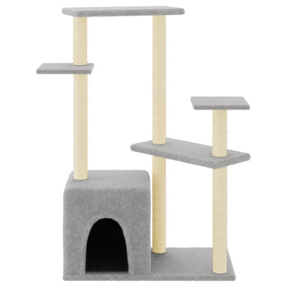 vidaXL Arbre à chat avec griffoirs en sisal gris clair 107,5 cm