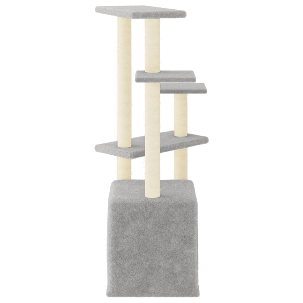 vidaXL Arbre à chat avec griffoirs en sisal gris clair 107,5 cm