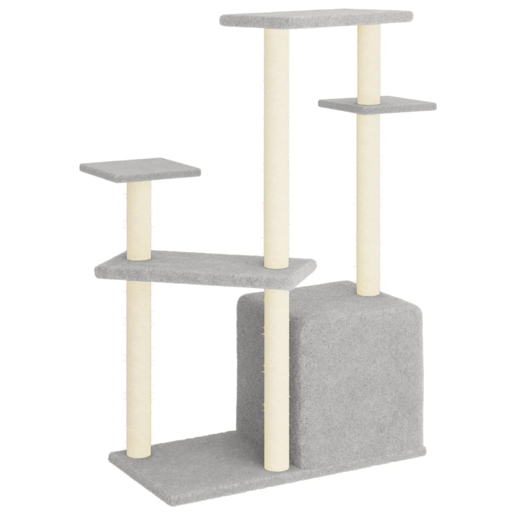 vidaXL Arbre à chat avec griffoirs en sisal gris clair 107,5 cm