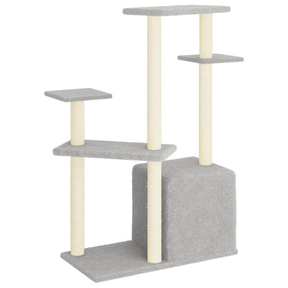 vidaXL Arbre à chat avec griffoirs en sisal gris clair 107,5 cm