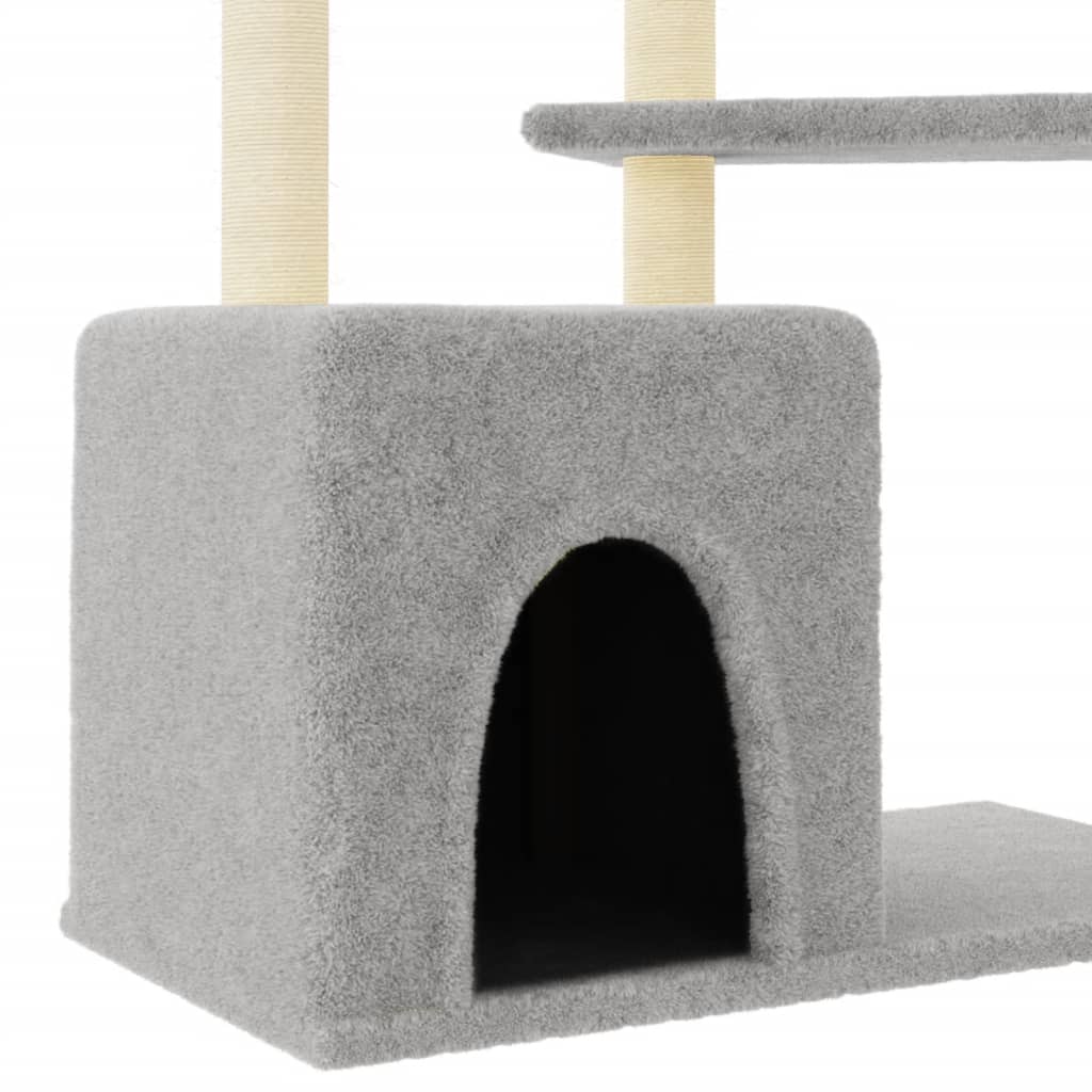 vidaXL Arbre à chat avec griffoirs en sisal gris clair 107,5 cm